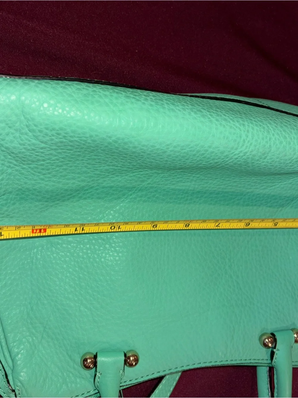 kate spade New York Pebbled Leather Satchel in Mint Green